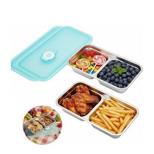 2 Pcs Stainless Steel Bento Box, Reusable Snack Containers